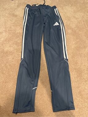 Adidas Kids Gray Track Pants with White Stripes